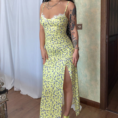 Damen Blumendruck  Midi Kleid Für SommerPartys - Filippa
