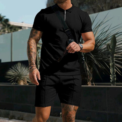 Kilian Polo mit Reißverschluss und Shorts Set für Herren - Sylakhan