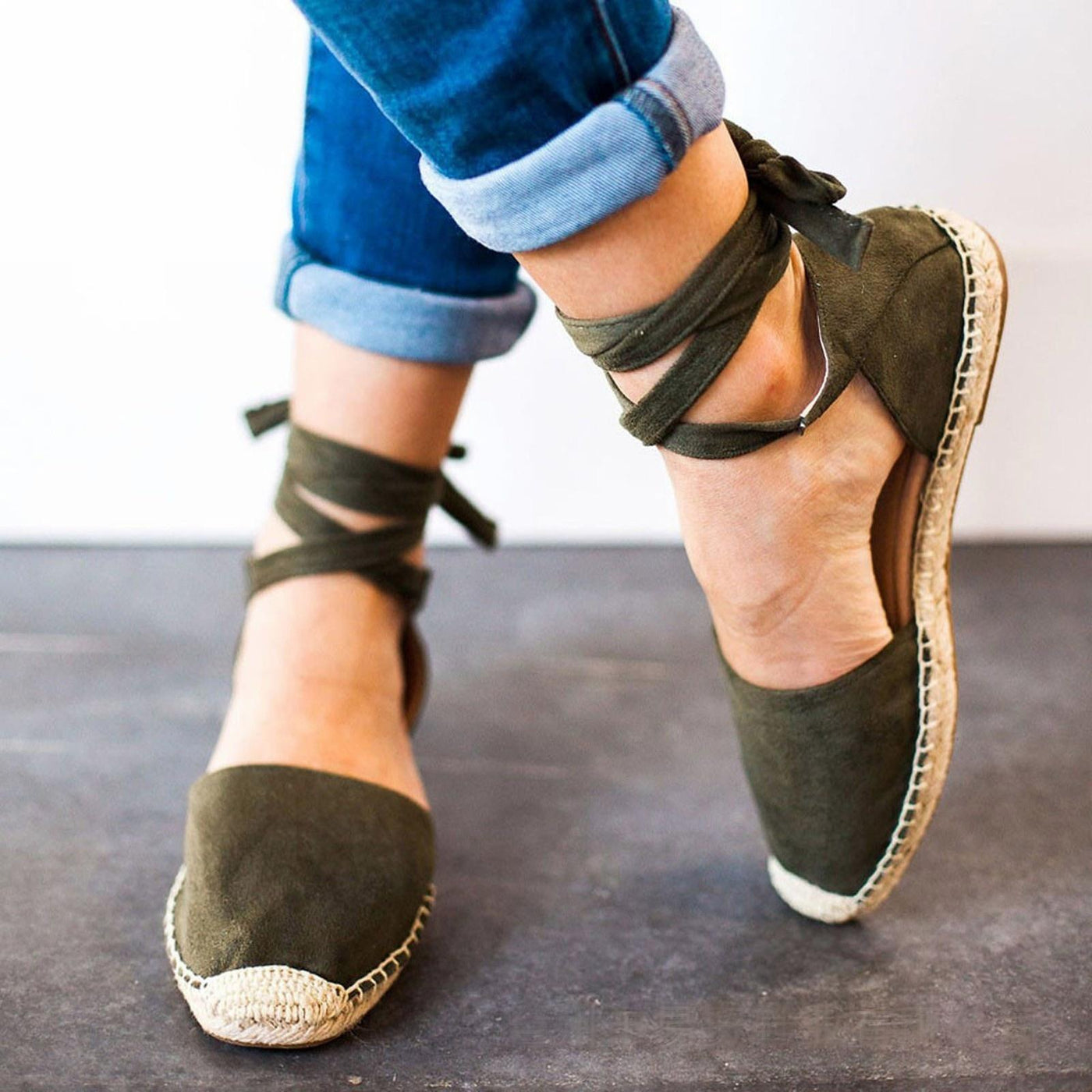 Nadia Espadrilles Plateau | Boho schwarze Espadrilles sandaletten für Damen mit Riemchen