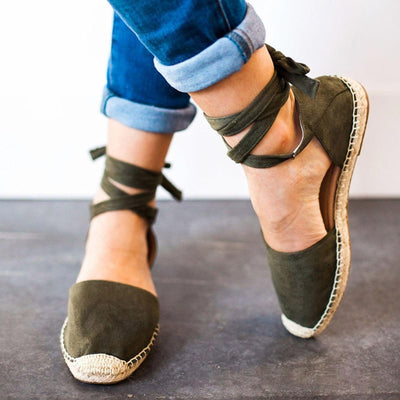 Nadia Espadrilles Plateau | Boho schwarze Espadrilles sandaletten für Damen mit Riemchen