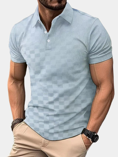 Poloshirt für Herren - Karo-design Kurzarm-Poloshirt für den Sommer