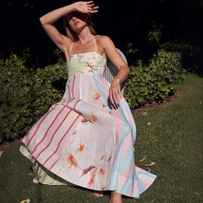 Graffiti Druck Sommer Maxikleid - Nayda