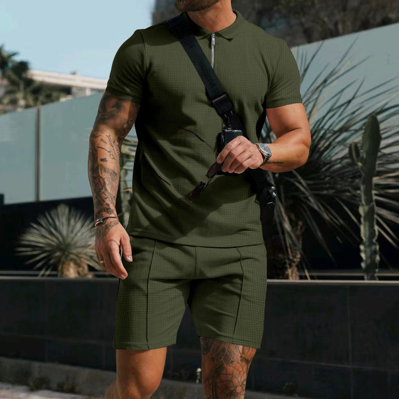 Kilian Polo mit Reißverschluss und Shorts Set für Herren - Sylakhan
