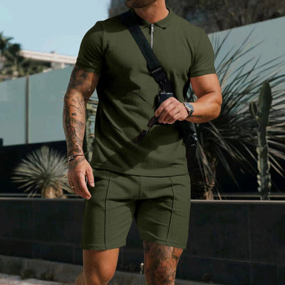 Kilian Polo mit Reißverschluss und Shorts Set für Herren - Sylakhan