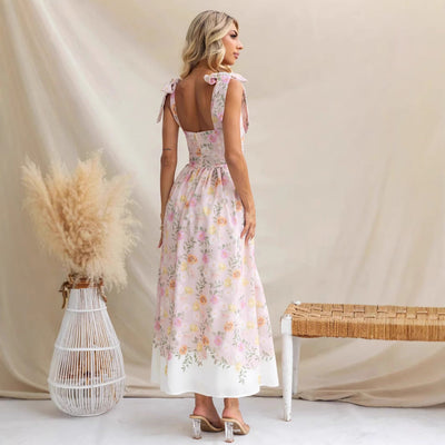 Silla - Blumendruck Damen Midi Kleid Für Sommer