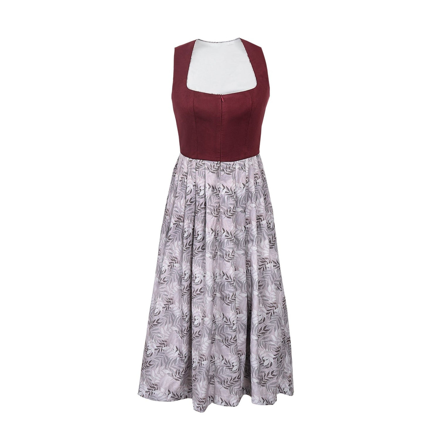 Oktoberfest Classic Wine Red Long Dirndl with Apron