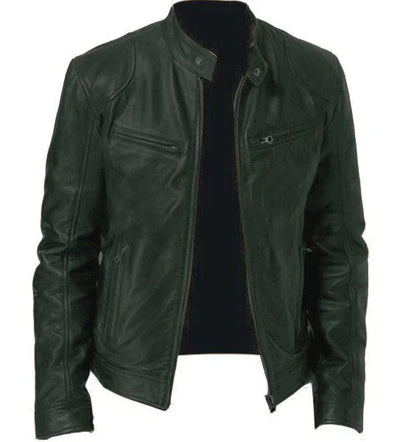 WindGuard® | Elegante Herrenlederjacke mit Wind- und Wetterschutz