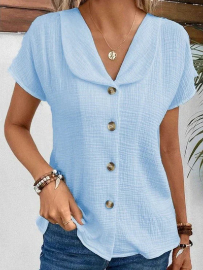 NOIRA - OBERTEIL MIT KRAGEN UND KNÖPFEN