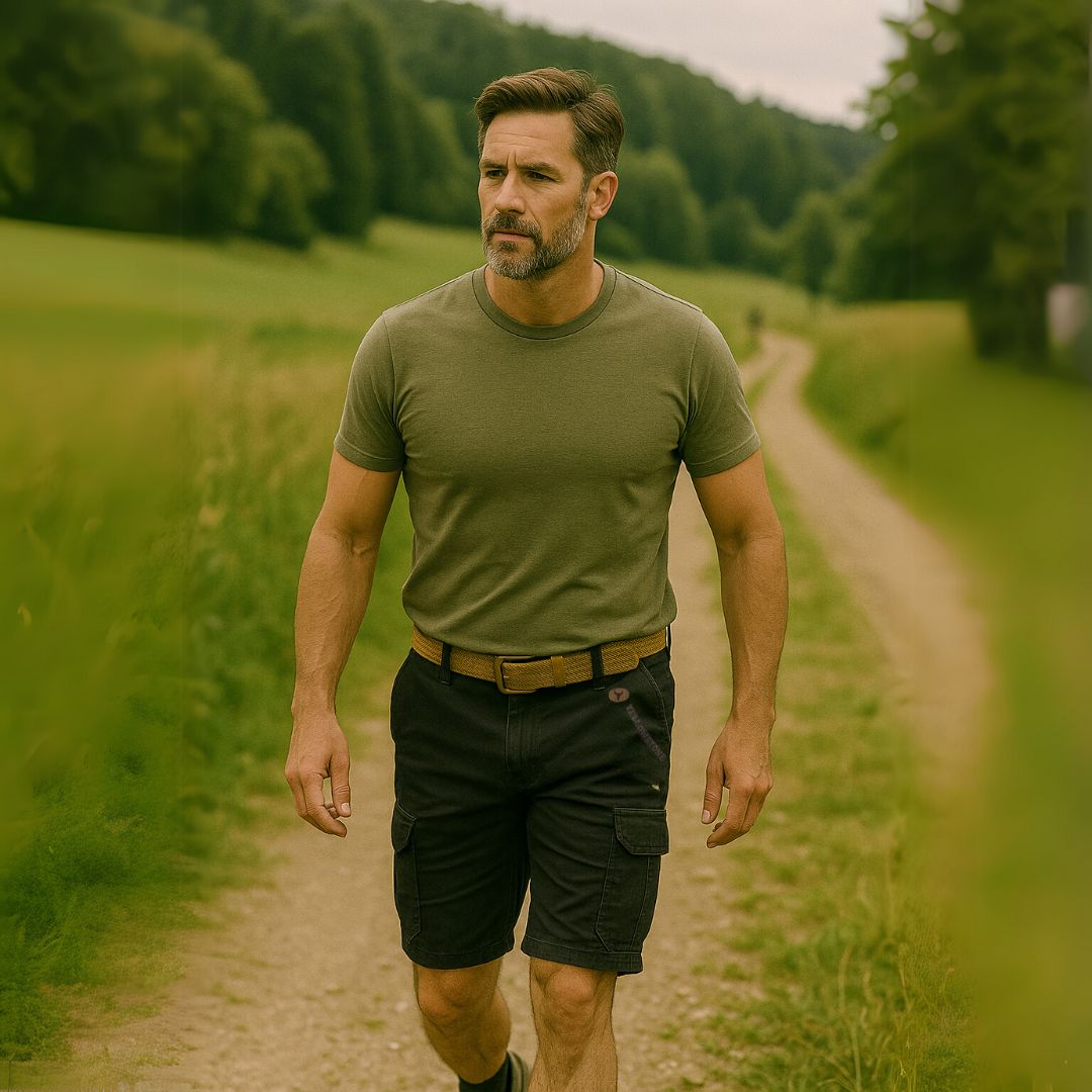 Cargo Shorts für Herren - Robuste Kurze Wanderhose mit Gürtel für Outdoor