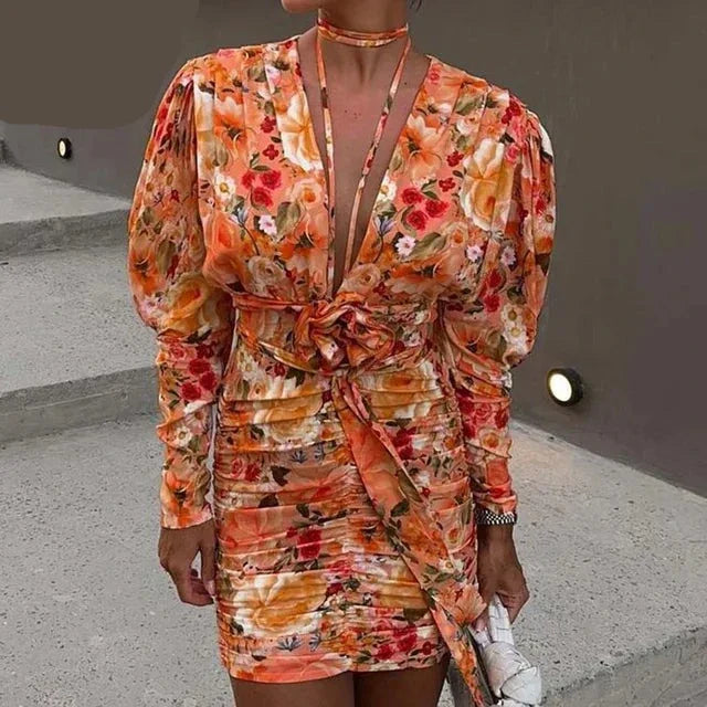 Heidi-Mode | Lässiges Oranges Kleid Mit Puffärmeln