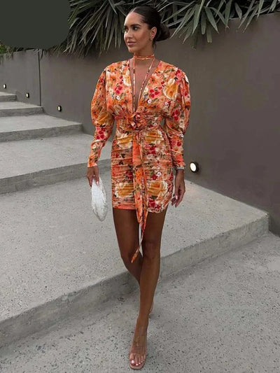 Heidi-Mode | Lässiges Oranges Kleid Mit Puffärmeln