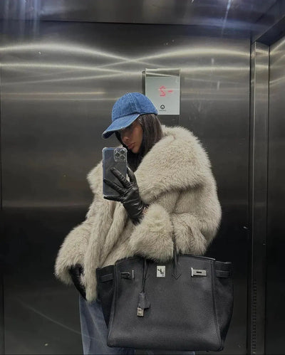 Heidi-Mode | Trendy Kragenpelzjacke