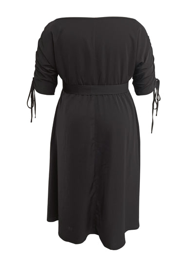 Heidi-Mode | One-Shoulder Rüsche Plus Size Midi Kleid