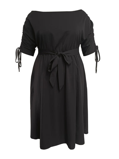 Heidi-Mode | One-Shoulder Rüsche Plus Size Midi Kleid
