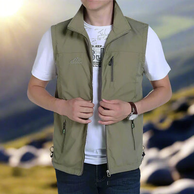 Peaks Outdoor Anglerweste | Leicht Multifunktionsweste mit Taschen Für Herren