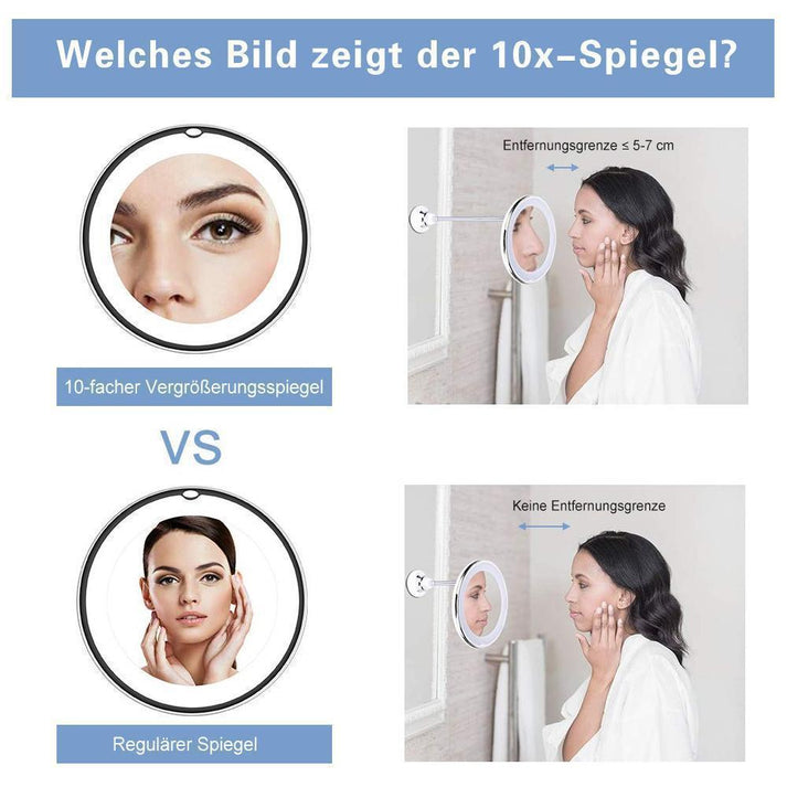 Beauty-Spiegel mit Beleuchtung und Vergrößerung | Perfekt für präzise und strahlende Make-up-Ergebnisse
