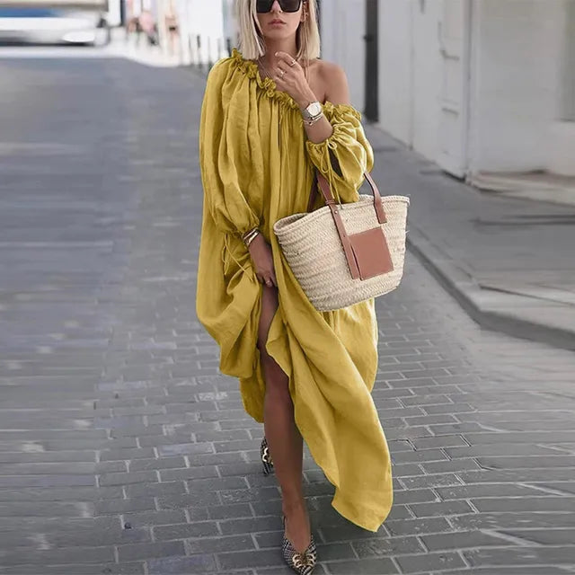 Heidi-Mode | Lässiges Off Shoulder Plus Size Maxi Kleid