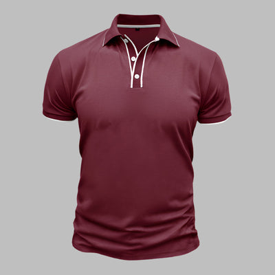 Poloshirt für Herren – Elegantes Polo mit weißen Kontrastdetails Für Sommer