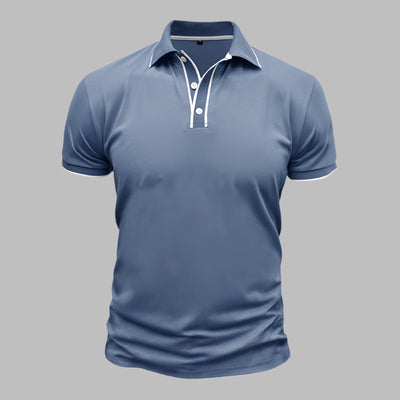 Poloshirt für Herren – Elegantes Polo mit weißen Kontrastdetails Für Sommer