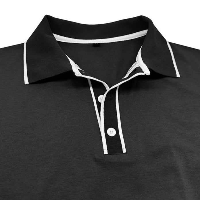 Poloshirt für Herren – Elegantes Polo mit weißen Kontrastdetails Für Sommer
