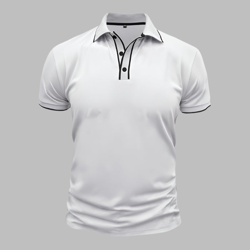 Poloshirt für Herren – Elegantes Polo mit weißen Kontrastdetails Für Sommer