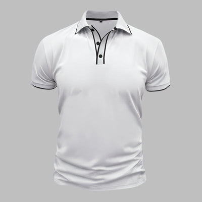 Poloshirt für Herren – Elegantes Polo mit weißen Kontrastdetails Für Sommer
