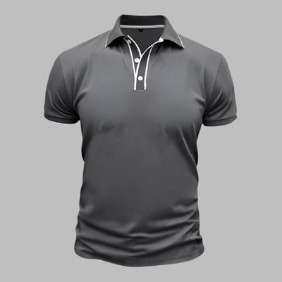 Poloshirt für Herren – Elegantes Polo mit weißen Kontrastdetails Für Sommer
