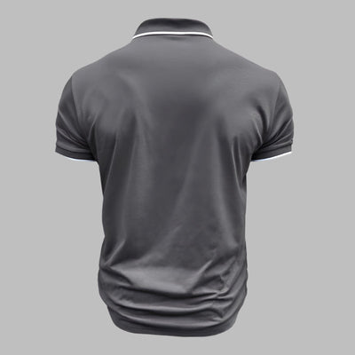 Poloshirt für Herren – Elegantes Polo mit weißen Kontrastdetails Für Sommer