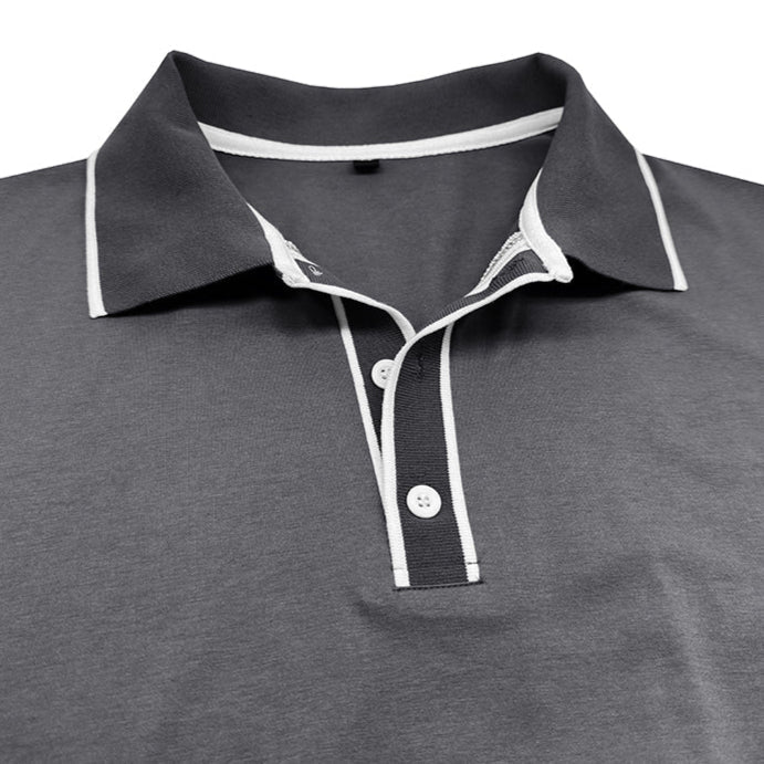 Poloshirt für Herren – Elegantes Polo mit weißen Kontrastdetails Für Sommer