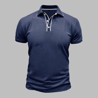 Poloshirt für Herren – Elegantes Polo mit weißen Kontrastdetails Für Sommer