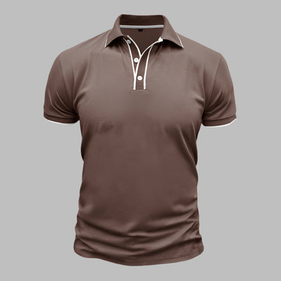 Poloshirt für Herren – Elegantes Polo mit weißen Kontrastdetails Für Sommer