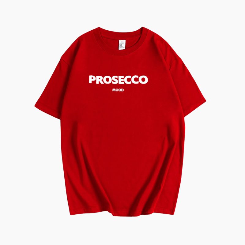 Poppy | Modisches Prosecco Print Oversized T Shirt