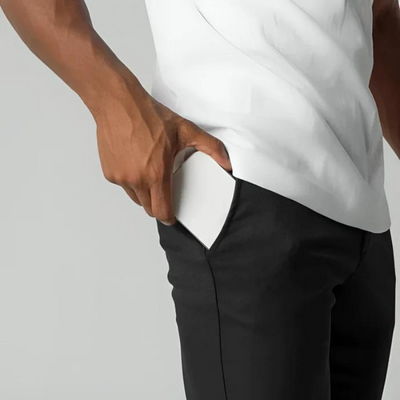 Chinohose für Herren - Stretch Slim Fit Stoffhosen mit Gummibund für Sommer