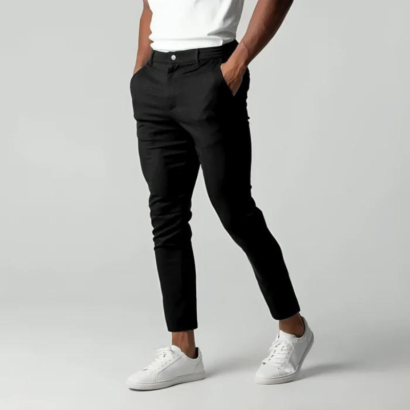 Chinohose für Herren - Stretch Slim Fit Stoffhosen mit Gummibund für Sommer