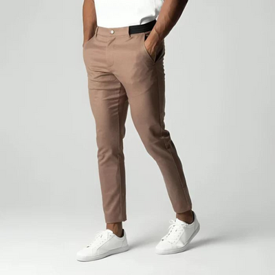 Chinohose für Herren - Stretch Slim Fit Stoffhosen mit Gummibund für Sommer