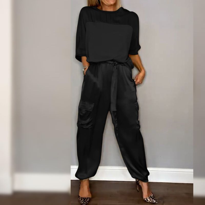 Heidi-Mode | Stilvolle Satin Set - Top + Hose