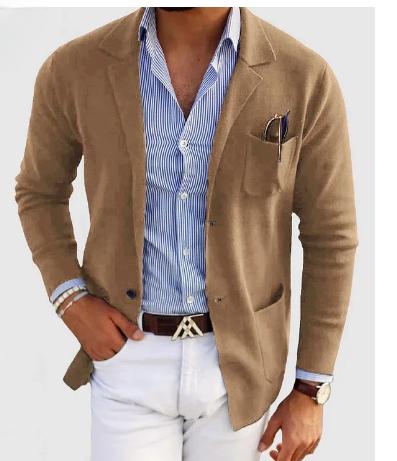 Brunen | Herren Lässig Mantel | Langarm