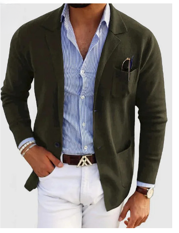 Brunen | Herren Lässig Mantel | Langarm