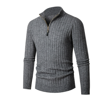 Herren Halber Reißverschluss Langarm Pullover | Strick