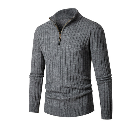 Herren Halber Reißverschluss Langarm Pullover | Strick