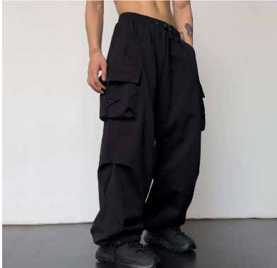 Herren weitem Bein Cargo Hose | Multi Taschen
