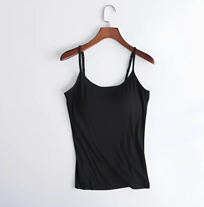 Damen Bequeme Cami Oberteil | Eingebauter BH