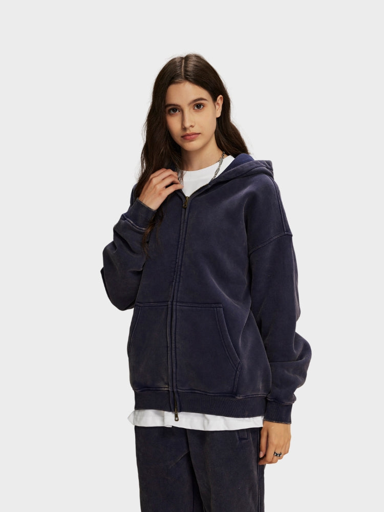 RAVEN WASHED HOODIE MIT REISSVERSCHLUSS