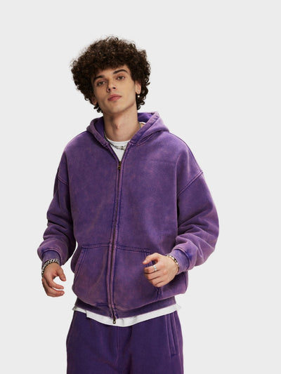 RAVEN WASHED HOODIE MIT REISSVERSCHLUSS