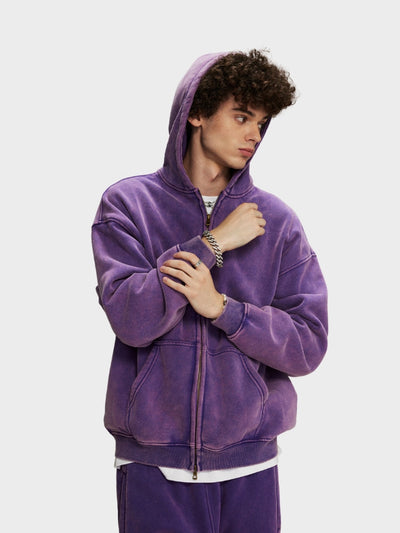 RAVEN WASHED HOODIE MIT REISSVERSCHLUSS