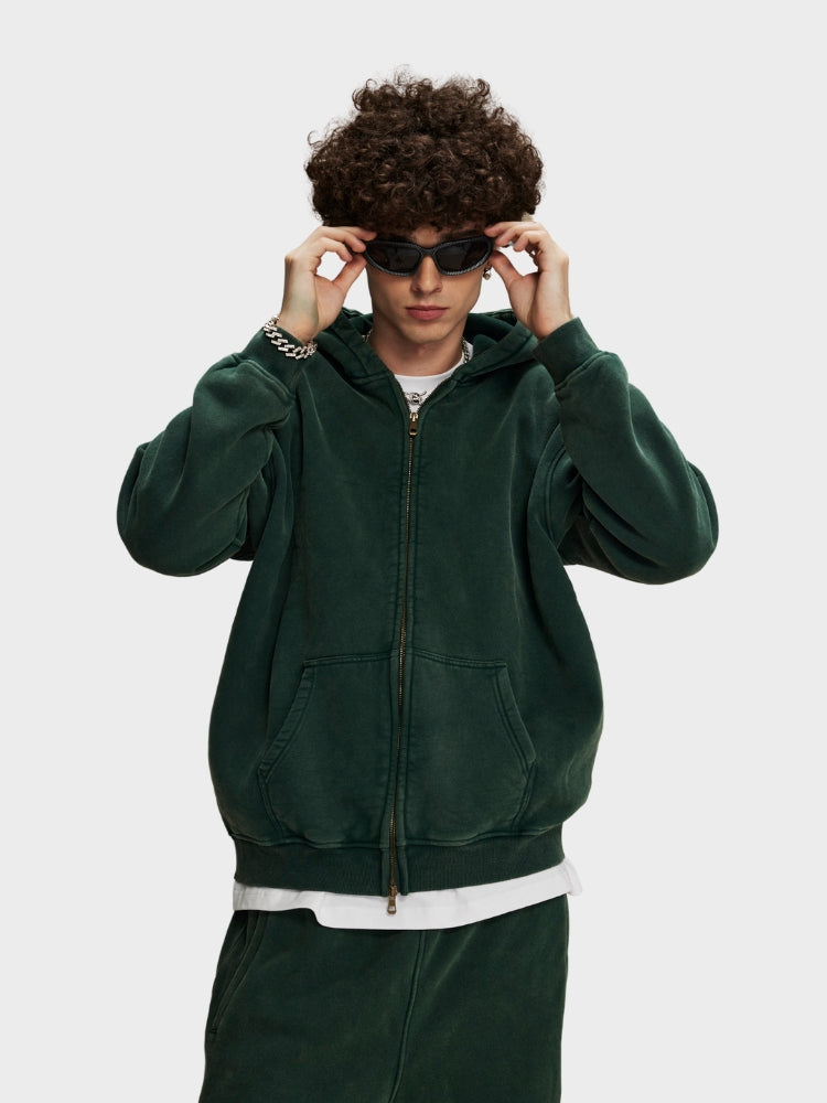 RAVEN WASHED HOODIE MIT REISSVERSCHLUSS