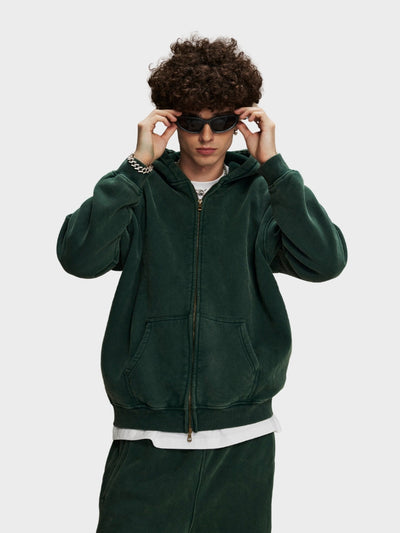 RAVEN WASHED HOODIE MIT REISSVERSCHLUSS