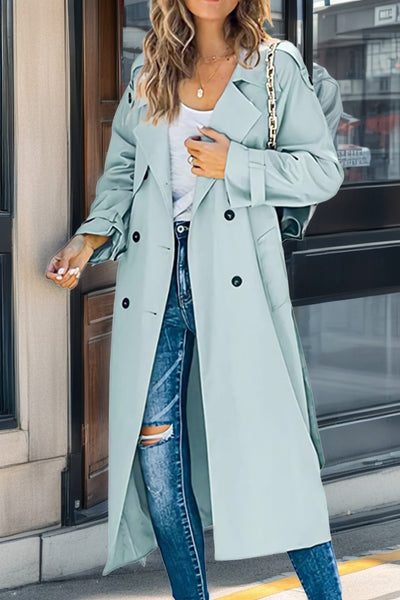 Langer Trenchcoat für Damen | Zweireiher