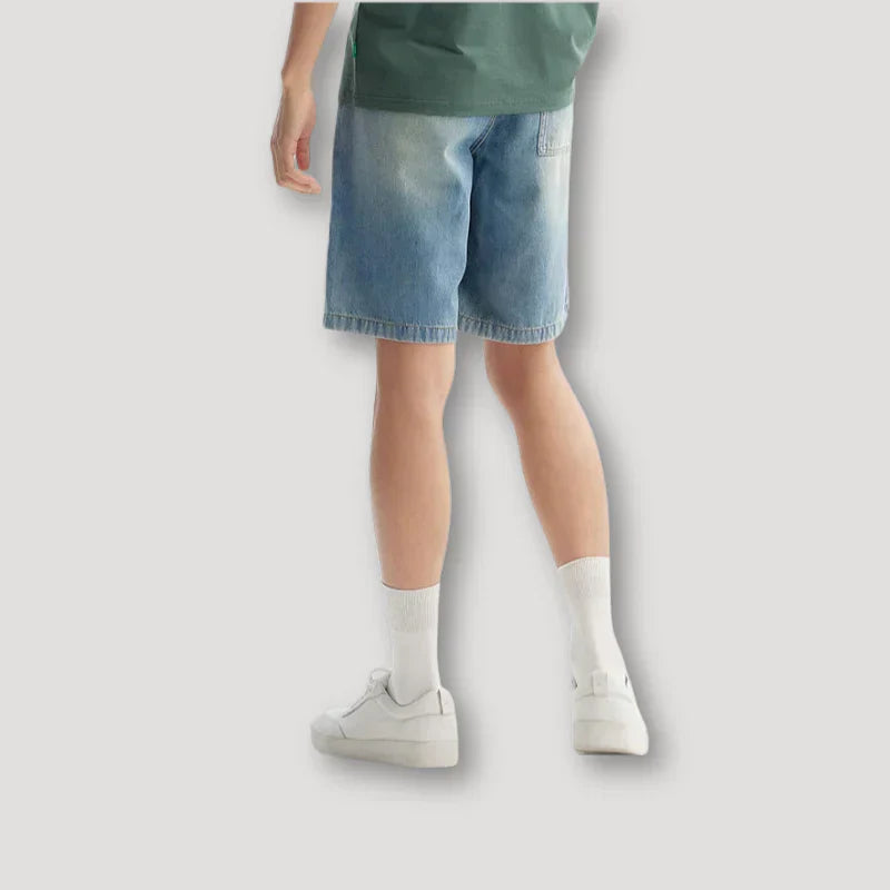 Herren Lose Passform Jeansstoff Kurze Hosen