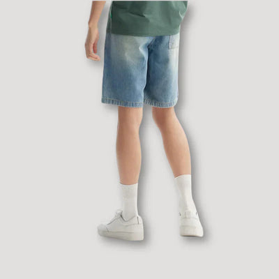 Herren Lose Passform Jeansstoff Kurze Hosen